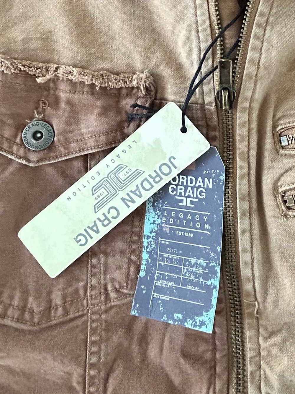 Jordan Craig Men's Brown Work Jacket with Corduroy Collar